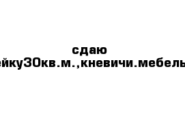 сдаю малосемейку30кв.м.,кневичи.мебель,техника